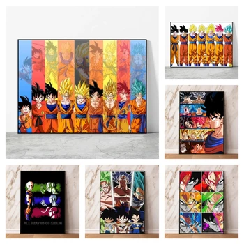 Japonski Anime Platna Slike Dragon Ball Super Saiyan Plakat Igrače Dnevna Soba Dekorativni Cuadros Najboljše Darilo, Božična Darila