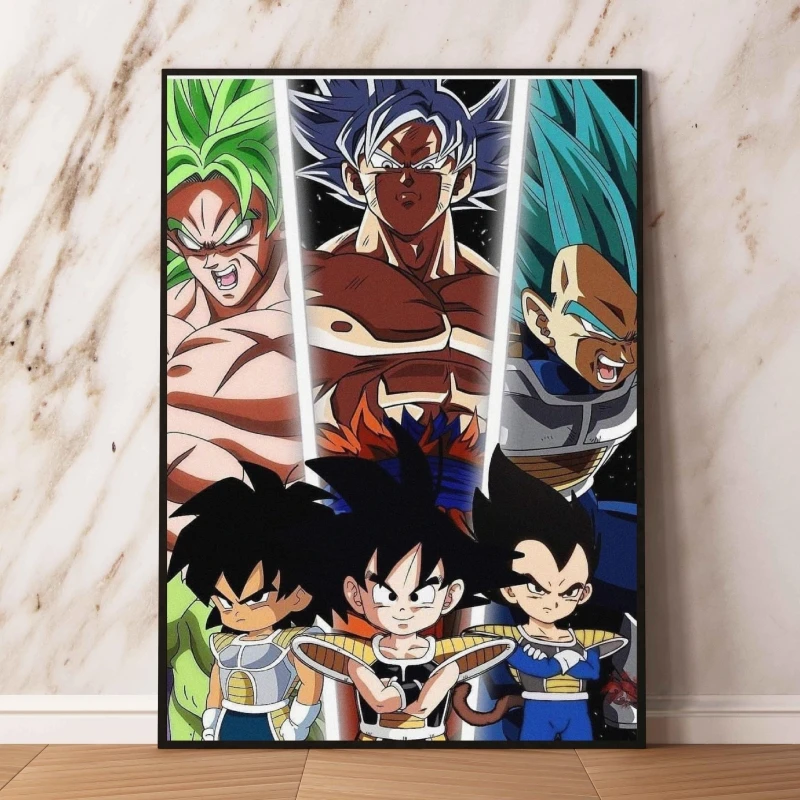 Japonski Anime Platna Slike Dragon Ball Super Saiyan Plakat Igrače Dnevna Soba Dekorativni Cuadros Najboljše Darilo, Božična Darila . ' - ' . 2